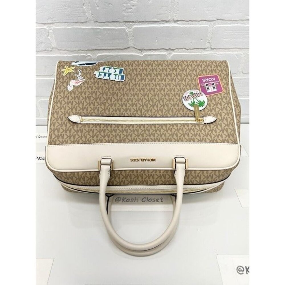 Michael Kors weekender travel bag top zip large jet set girls travel light cream - Picture 6 of 11